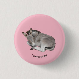 Niedliches kleines graues Donkey-Baby-Fohlen-Schla Button