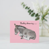 Niedliches kleines graues Donkey-Baby-Fohlen-Schla Postkarte (Stehend Vorderseite)