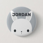 Niedliches kleines Hasen mit Personalisiertem Name Button (Vorderseite)