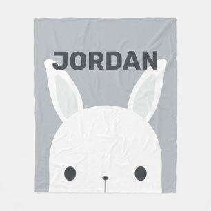 Niedliches kleines Hasen mit Personalisiertem Name Fleecedecke