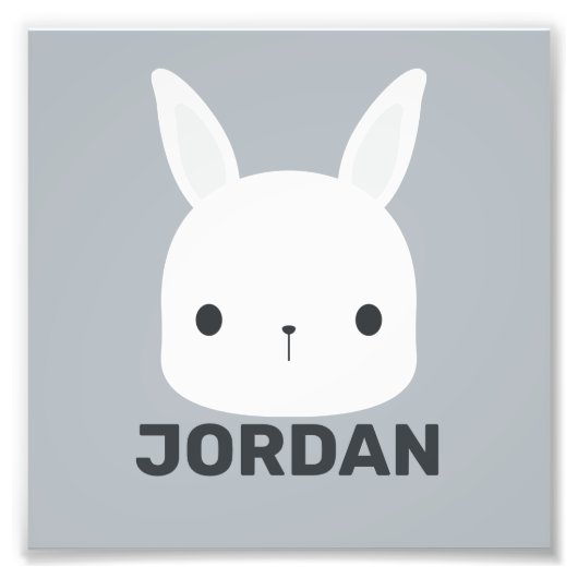 Niedliches kleines Hasen mit Personalisiertem Name Fotodruck (Vorne)
