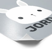 Niedliches kleines Hasen mit Personalisiertem Name Fotodruck (Ecke)