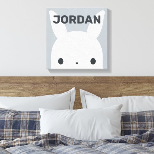 Niedliches kleines Hasen mit Personalisiertem Name Leinwanddruck (Insitu (Schlafzimmer))