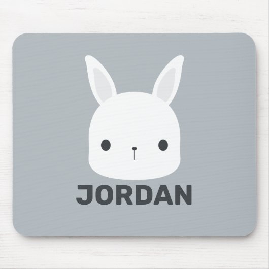 Niedliches kleines Hasen mit Personalisiertem Name Mousepad (Vorne)