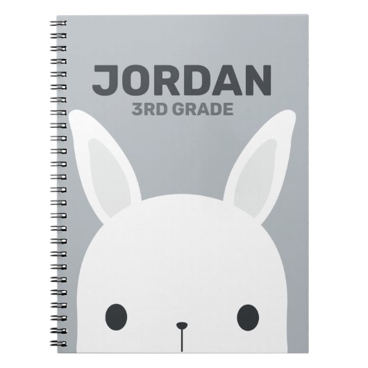 Niedliches kleines Hasen mit Personalisiertem Name Notizblock (Vorderseite)