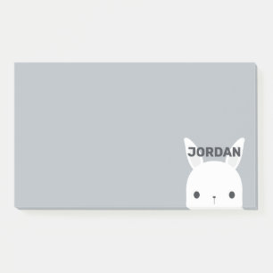Niedliches kleines Hasen mit Personalisiertem Name Post-it Klebezettel