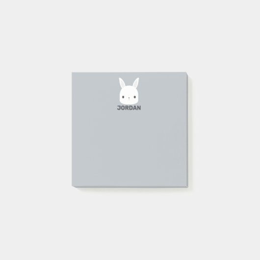 Niedliches kleines Hasen mit Personalisiertem Name Post-it Klebezettel (Vorderseite)