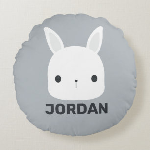 Niedliches kleines Hasen mit Personalisiertem Name Rundes Kissen