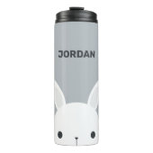 Niedliches kleines Hasen mit Personalisiertem Name Thermosbecher (Vorderseite)