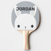 Niedliches kleines Hasen mit Personalisiertem Name Tischtennis Schläger (Rückseite)