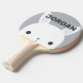 Niedliches kleines Hasen mit Personalisiertem Name Tischtennis Schläger (Vorderseite)