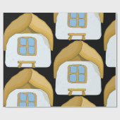Niedliches kleines Haus Geschenkpapier (Flach)