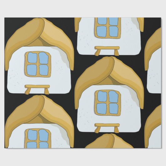 Niedliches kleines Haus Geschenkpapier (Flach)