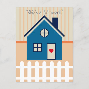 Niedliches kleines Haus-neues Zuhause-bewegliche Ankündigungspostkarte
