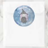 Niedliches kleines Hexenkind-Halloween-Party Runder Aufkleber (Tasche)