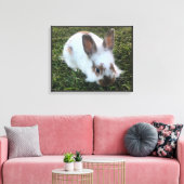 Niedliches kleines Kaninchen in den Graskanven dru Leinwanddruck (Insitu (Wohnzimmer))