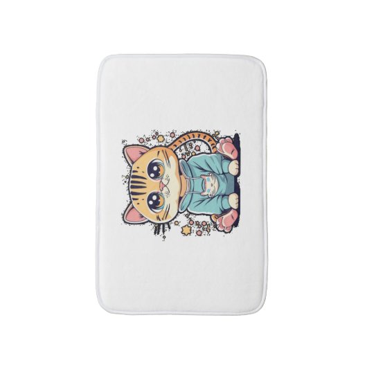Niedliches kleines Kätzchen Chiffon Top Badematte (Vorderseite Vertikal)