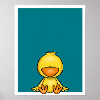 Niedliches kleines Kinderzimmer mit gelber Ente Poster