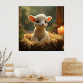 NIEDLICHES KLEINES LAMEN IN EINEM MANGER POSTER (Küche)