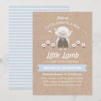 Niedliches kleines Lamm Rustic Baby Boy Dusche Ein