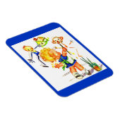 niedliches kleines Mädchen an der Wand Magnet (Rechte Seite)