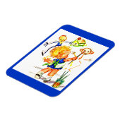 niedliches kleines Mädchen an der Wand Magnet (Linke Seite)