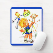 niedliches kleines Mädchen an der Wand Mousepad (Mit Mouse)