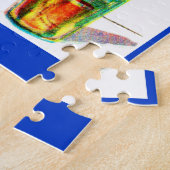 niedliches kleines Mädchen an der Wand Puzzle (Seite)