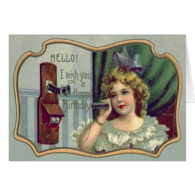 Niedliches kleines Mädchen Antique Telefon (Vorderseite (Horizontal))