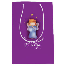 Niedliches kleines Mädchen beten Kunst genannte Mittlere Geschenktüte