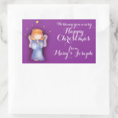 Niedliches kleines Mädchen betet Art Name Weihnach Rechteckiger Aufkleber (Tasche)