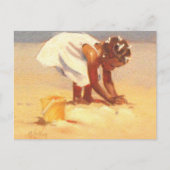 Niedliches kleines Mädchen, das Sandspielen Postkarte (Vorderseite)