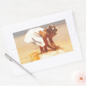 Niedliches kleines Mädchen, das Sandspielen Rechteckiger Aufkleber (Umschlag)