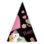 Niedliches kleines Mädchen Geburtstagsschwarz Partyhütchen (Links)