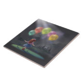 Niedliches kleines Mädchen mit Balloons Fliese (Seite)