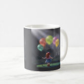 Niedliches kleines Mädchen mit Balloons Kaffeetasse (VorderseiteRechts)