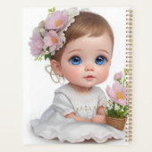Niedliches kleines Mädchen mit blauen Augen Planer (Rückseite)