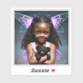 Niedliches kleines Mädchen mit Teddybär Aufkleber (Blatt)