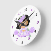 Niedliches kleines Mädchen Runde Wanduhr (Winkel)