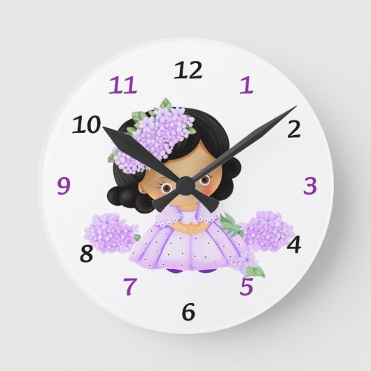 Niedliches kleines Mädchen Runde Wanduhr (Vorderseite)