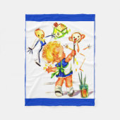 niedliches kleines Mädchengemälde an der Wand Fleecedecke (Vorderseite)