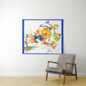 niedliches kleines Mädchengemälde an der Wand Wandteppich (Beispiel (Horizontal))