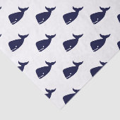 Niedliches kleines Marine-Blauwal-Muster auf Weiß Seidenpapier (Ausschnitt)