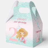 Niedliches Kleines Mermaid Blond Hair Pink Grosses Geschenkschachtel (Rückseite)