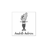 Niedliches kleines Mermaid personalisieren Gummistempel (Prägung)