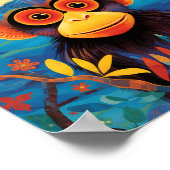 Niedliches kleines Monkey-Poster Poster (Ecke)