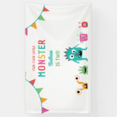 Niedliches kleines Monster Geburtstag Kinder Junge Banner (Vertikal)