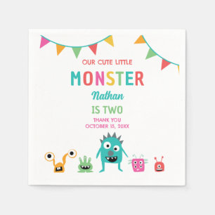 Niedliches kleines Monster Geburtstagskind Hallowe Serviette