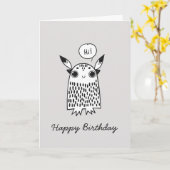 Niedliches kleines Monster Karte (Gelbe Blume)