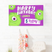 Niedliches Kleines Monster Lila Banner (Insitu)